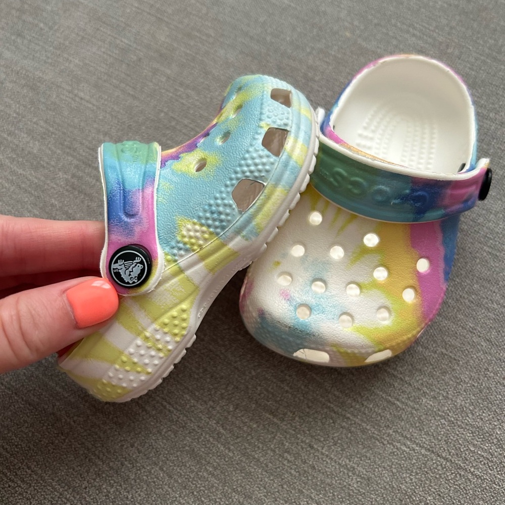 Infant tie dye crocs